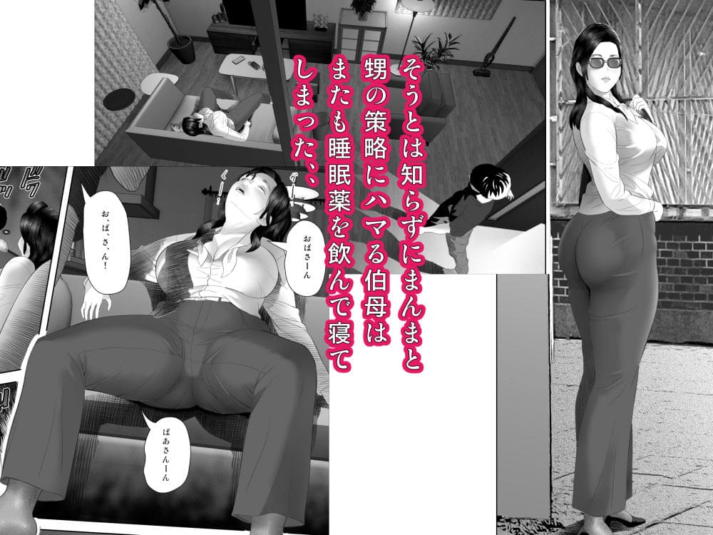 成熟した伯母さんの刺激的な下着シーンを象徴する灰同作品のイラスト